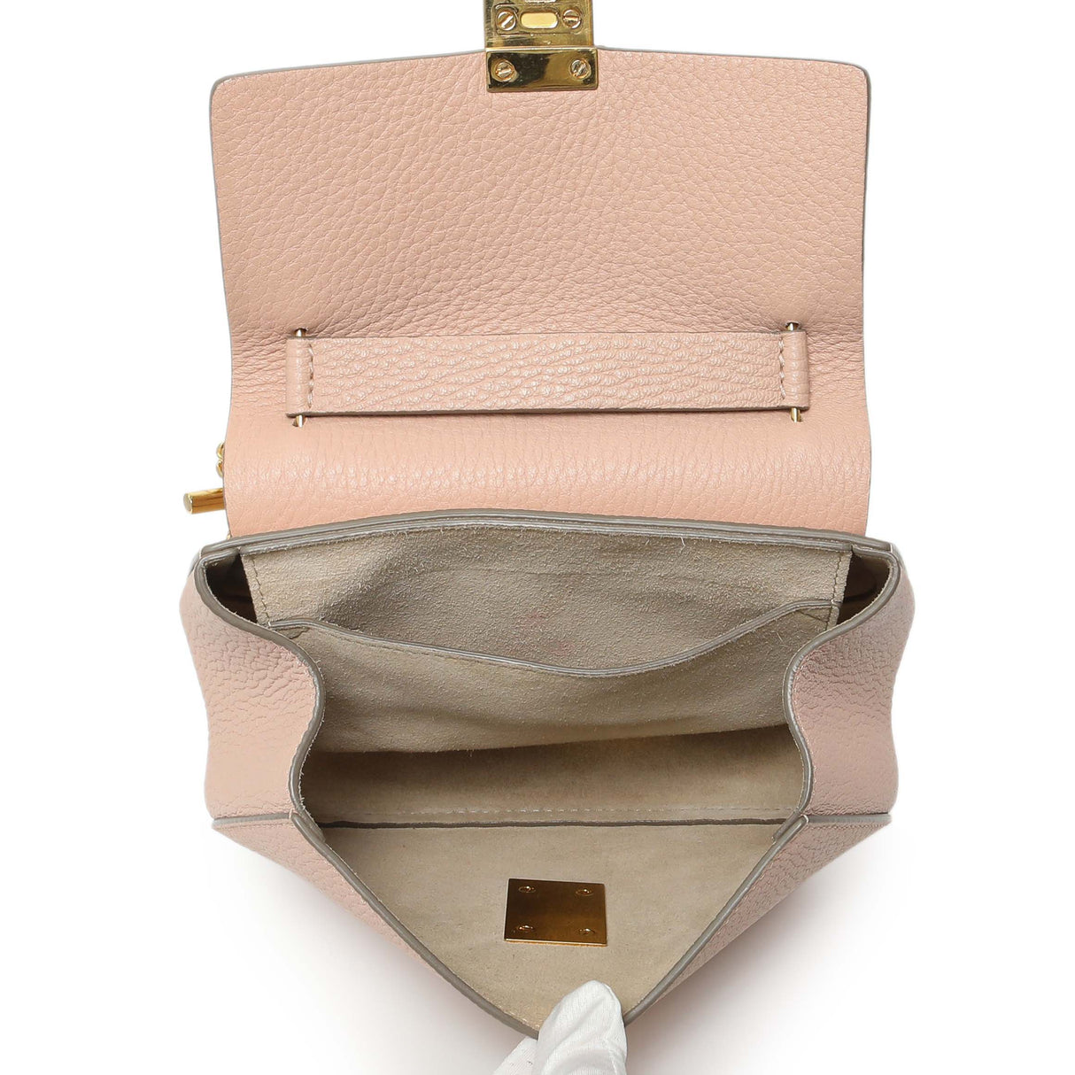Chloe Light Pink Grained Lambskin Mini Drew Shoulder Bag Handbags Chloe