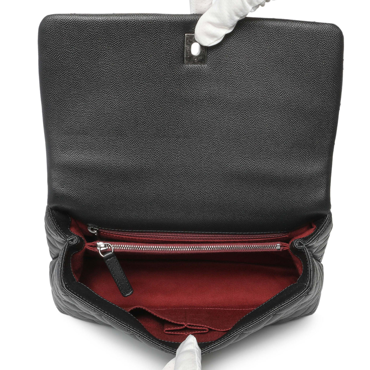 Chanel Black Quilted Caviar Small Coco Handle Handbags Chanel