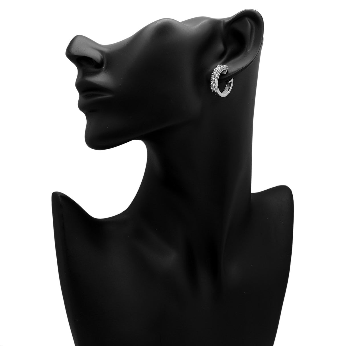 18K White Gold 2.80 Carat Diamond Hoop Earrings Fine Jewellery Modaselle