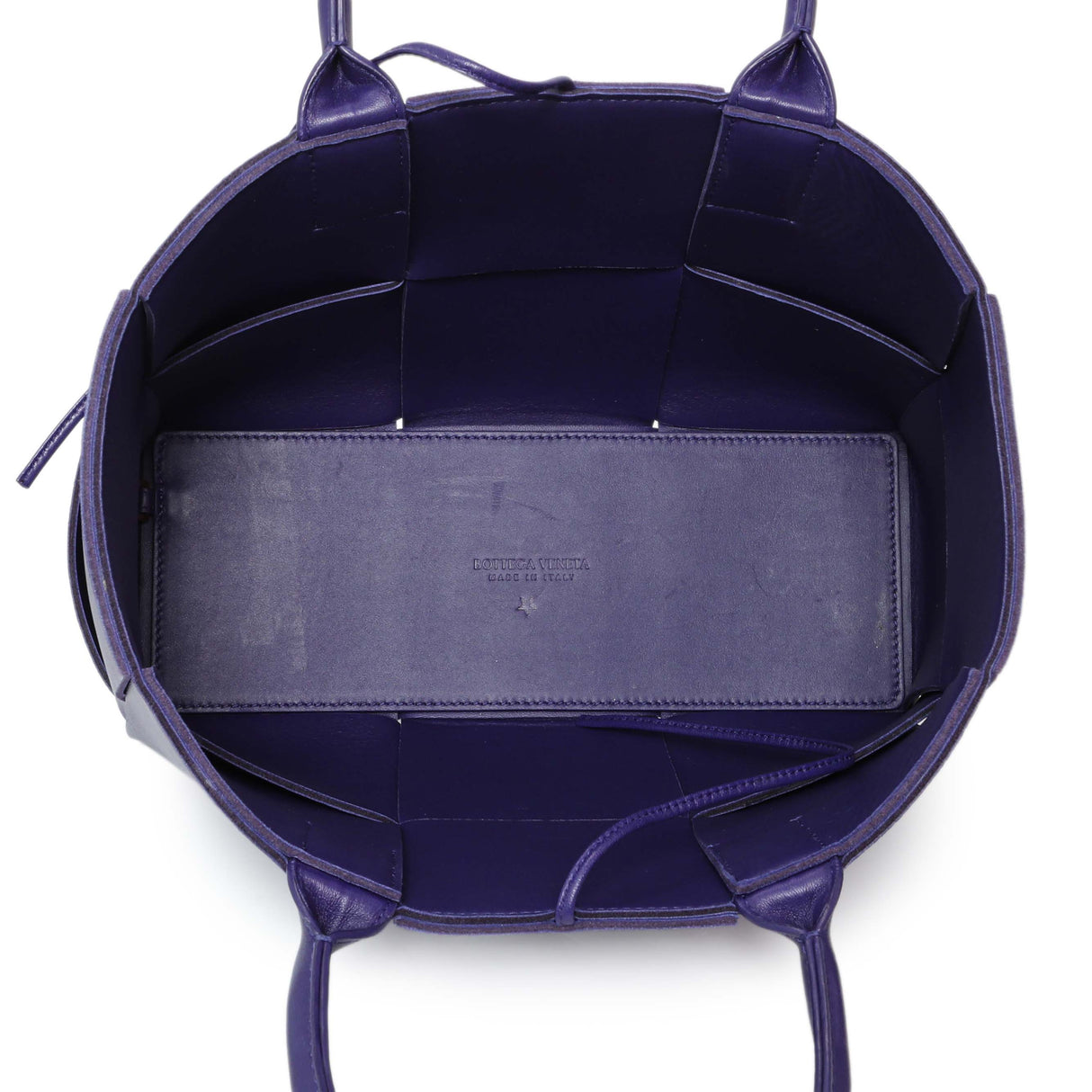 Bottega Veneta Purple Calfskin Maxi Intrecciato Small Arco Tote Handbags Bottega Veneta