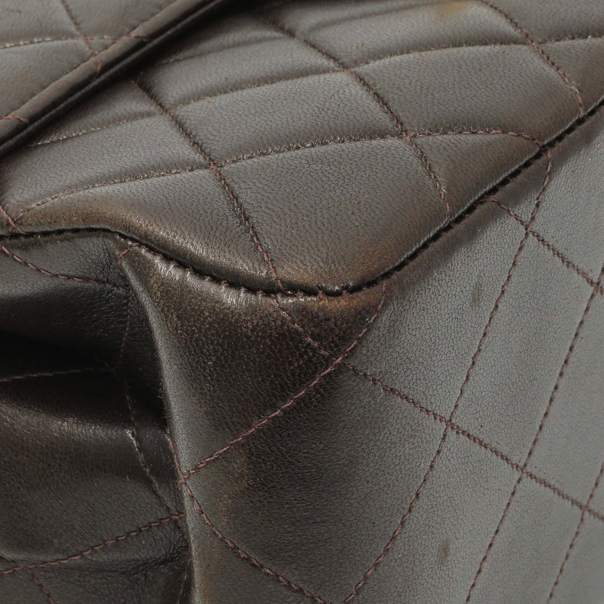 Chanel Brown Quilted Lambskin Vintage Double Sided Flap Handbags Chanel