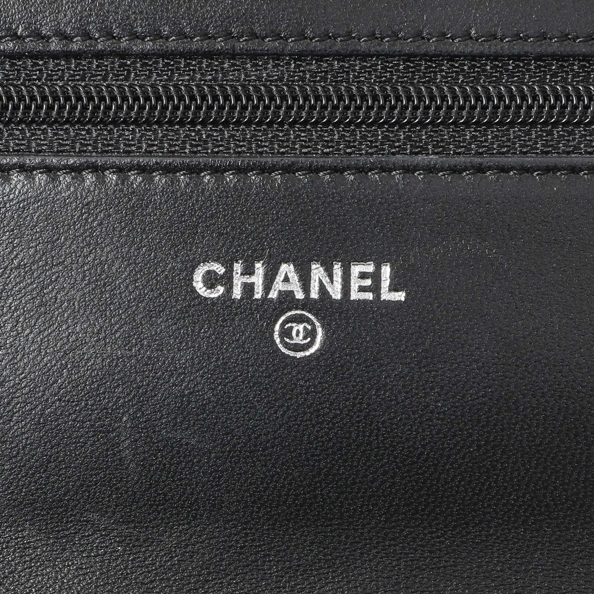Chanel Black Lambskin Camellia Embossed Wallet on Chain Handbags Chanel
