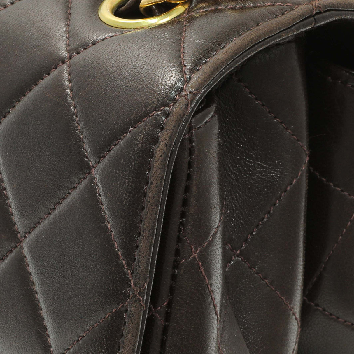Chanel Brown Quilted Lambskin Vintage Double Sided Flap Handbags Chanel