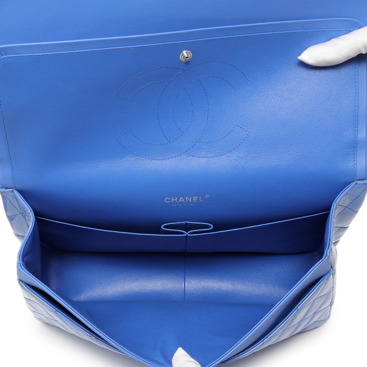 Chanel Light Blue Patent Maxi Classic Double Flap Handbags Chanel