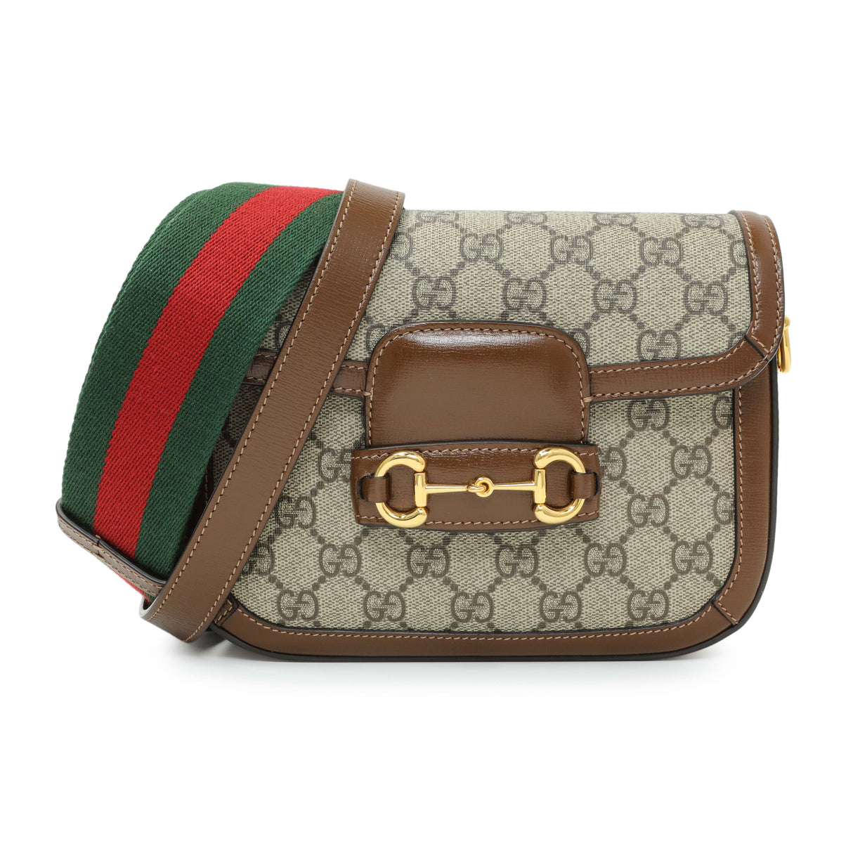 Gucci GG Supreme Monogram Web Mini Horsebit 1955 Shoulder Bag Handbags Gucci