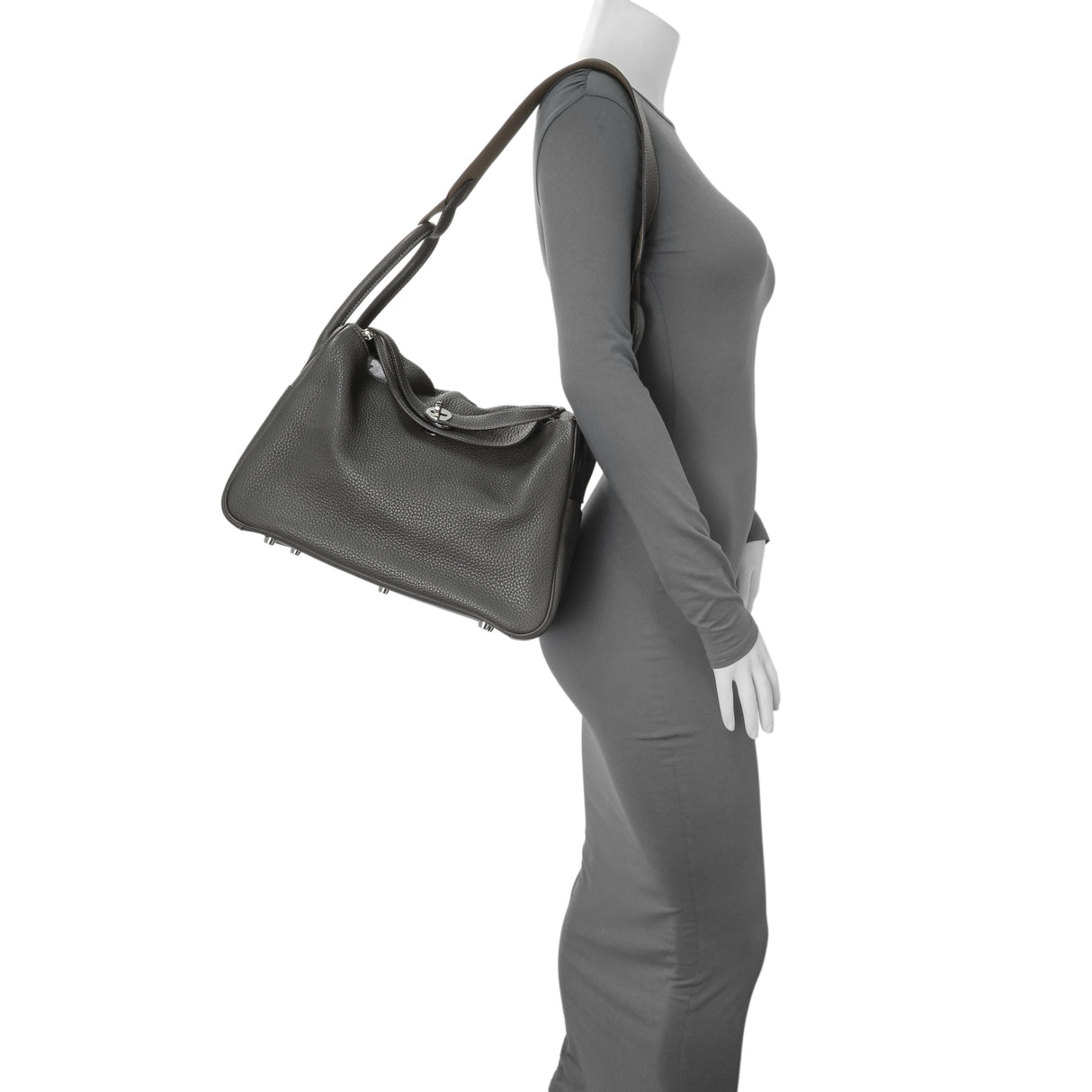 Hermes Graphite Clemence Lindy 34 Handbags Hermes