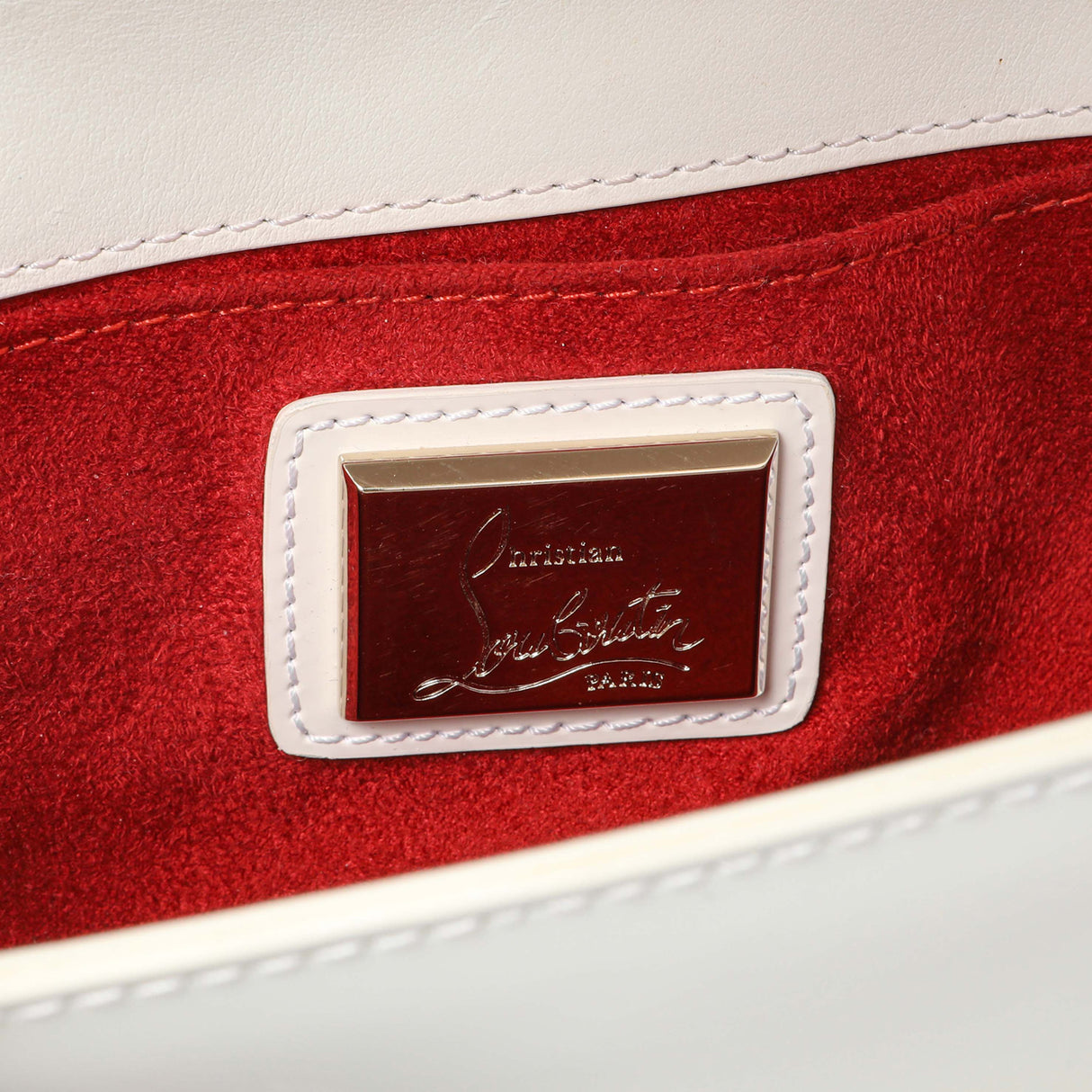 Christian Louboutin White Patent Vero Dodat Clutch Handbags Christian Louboutin