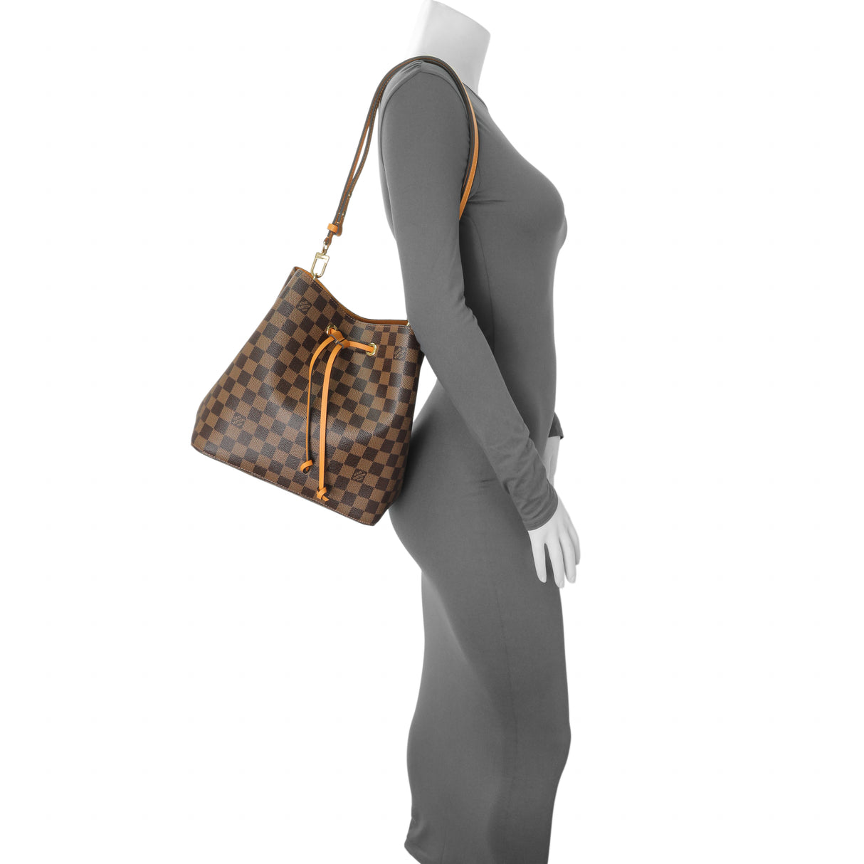 Louis Vuitton Safran Damier Ebene Neonoe MM Handbags Louis Vuitton