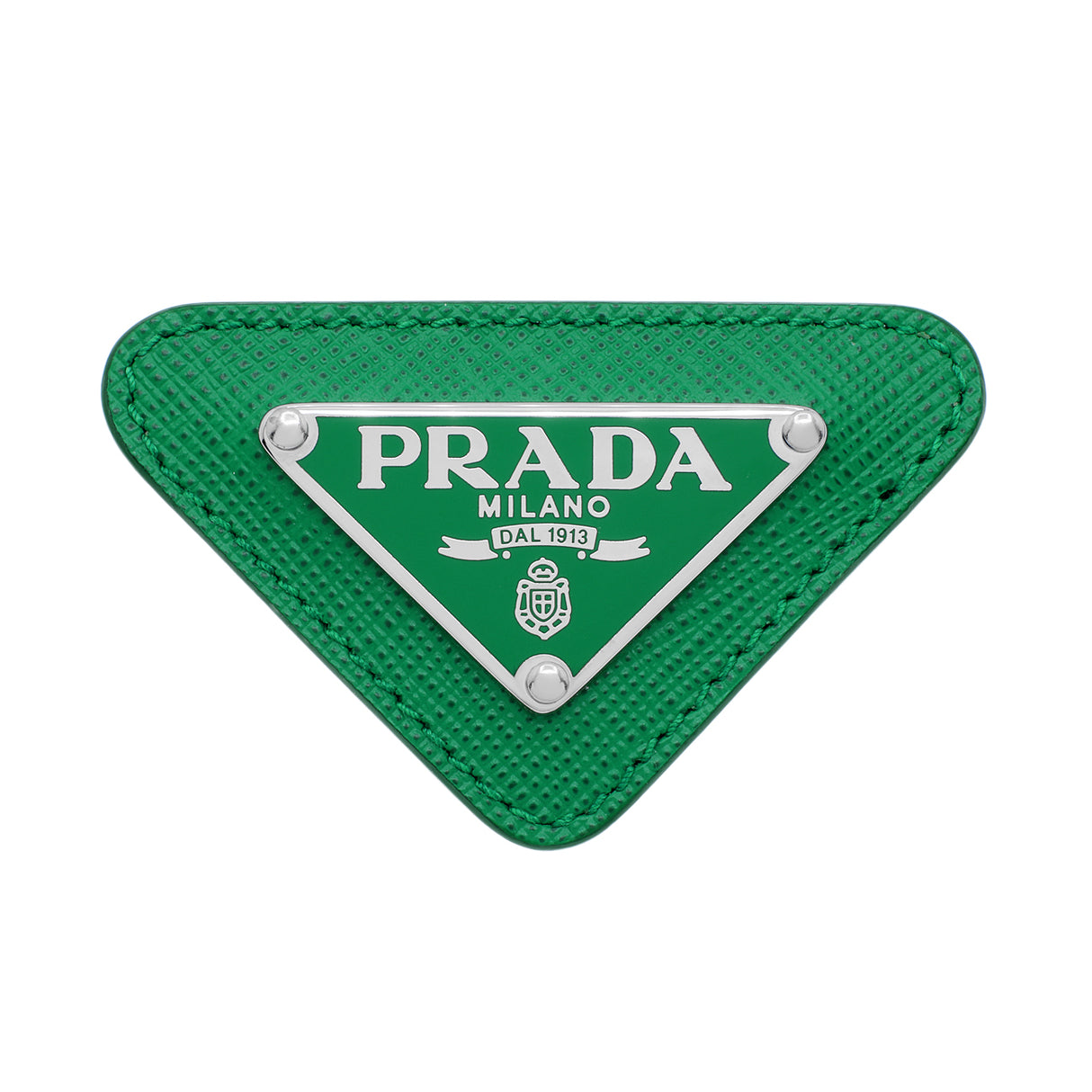 Prada Green Saffiano Logo Brooch Accessories Prada
