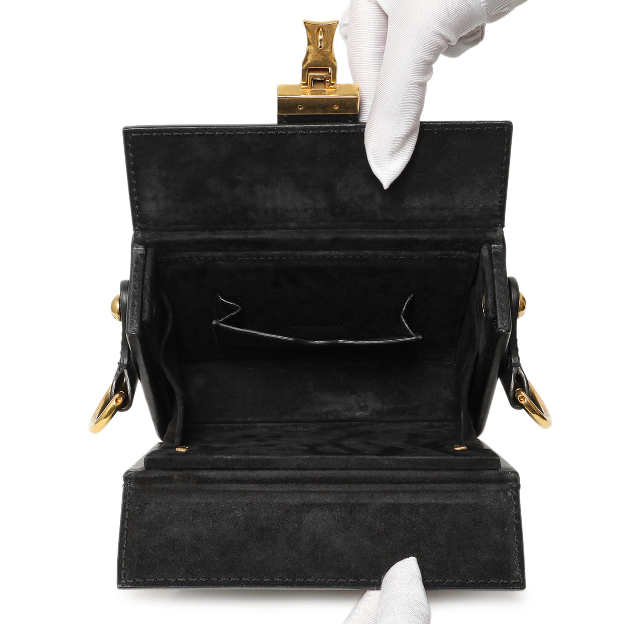 Christian Dior Black Lambskin Dioraddict Lockbox Handbags Christian Dior