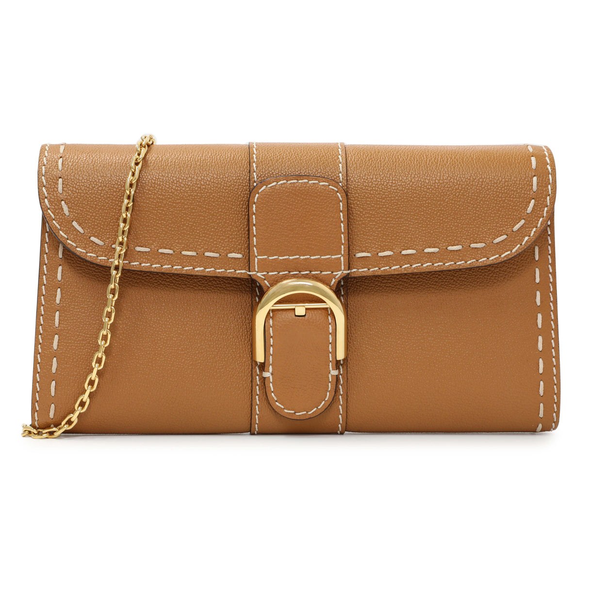 Delvaux Tan Rodeo Calfskin Brillant Wallet On Chain Handbags Delvaux