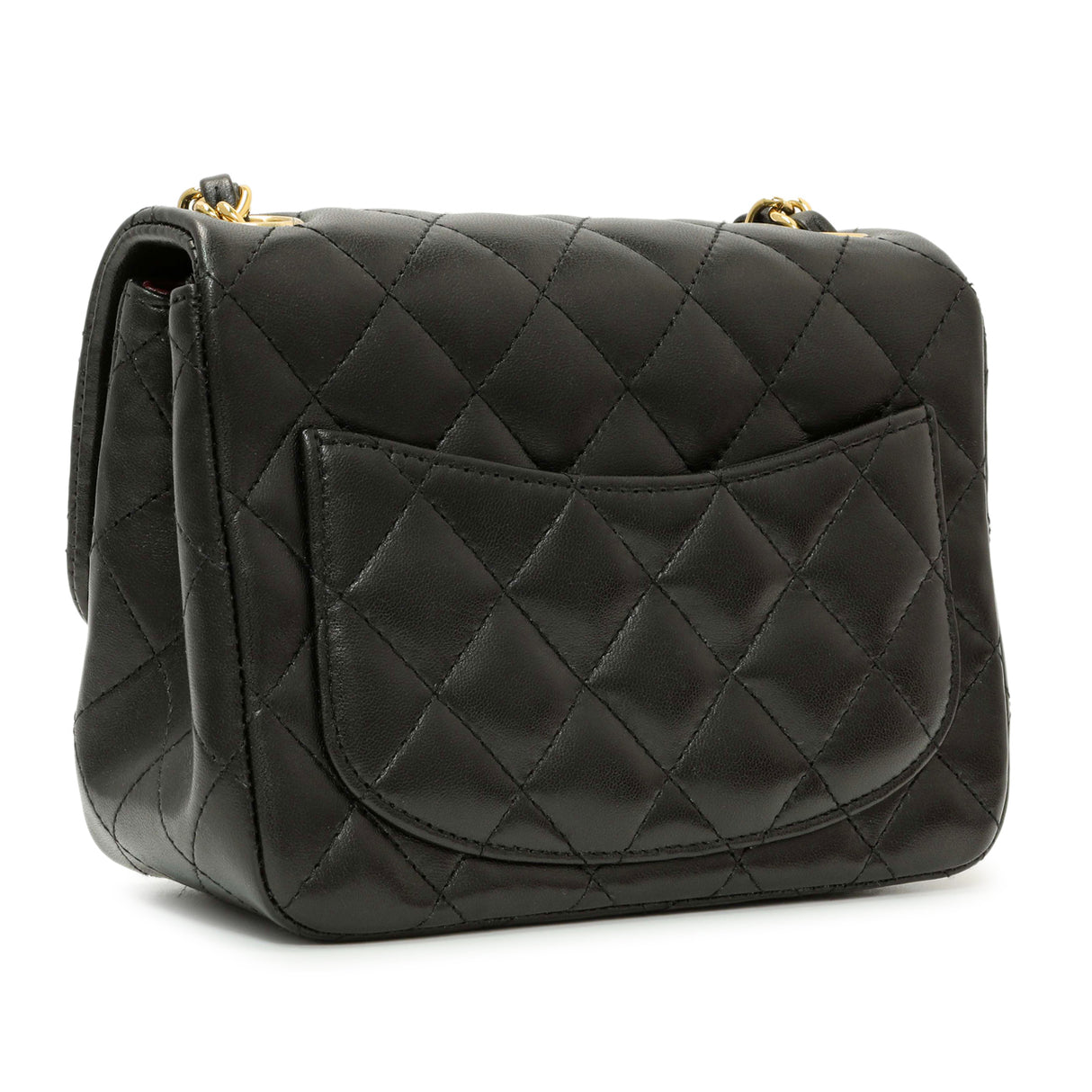 Chanel Black Quilted Lambskin Mini Square Flap Handbags Chanel