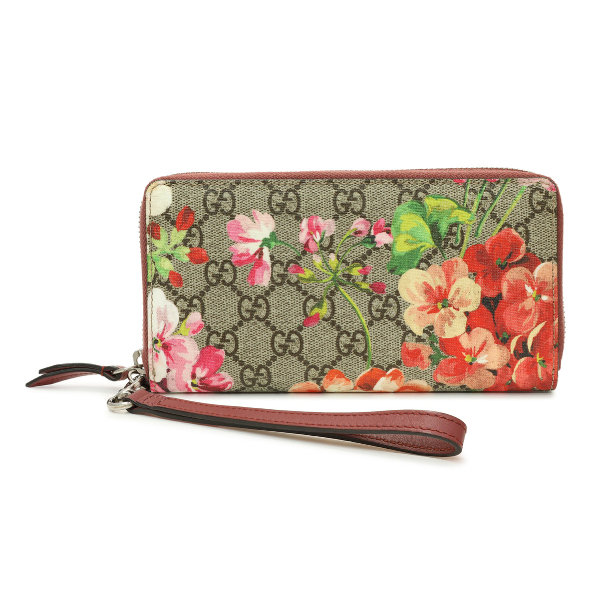 Gucci GG Supreme Monogram Blooms Wristlet Wallet Accessories Gucci