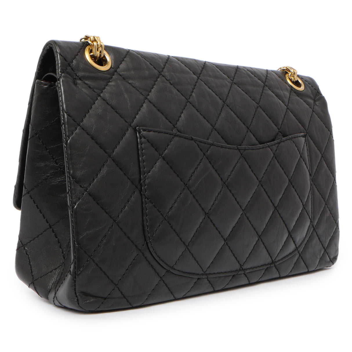Chanel Black Quilted Aged Calfskin 2.55 Reissue Double Flap 226