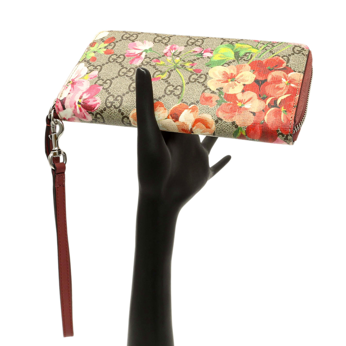 Gucci GG Supreme Monogram Blooms Wristlet Wallet Accessories Gucci