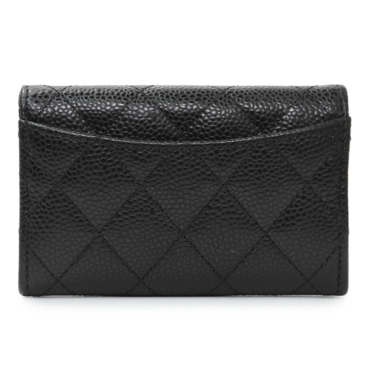 Chanel Black Caviar Quilted Flap Card Holder Wallet Accessories Chanel