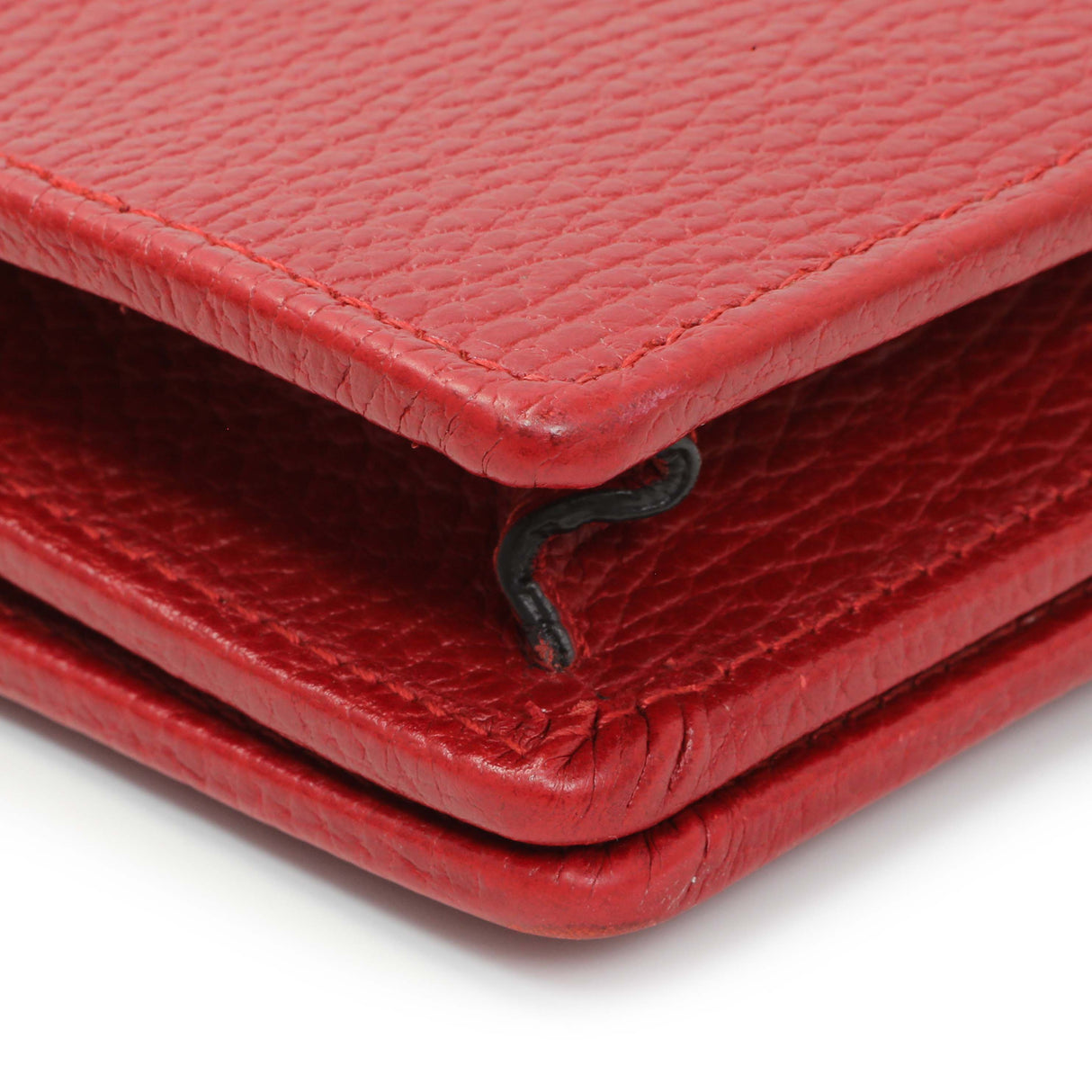 Gucci Hibiscus Red Dollar Calfskin Mini GG Marmont Chain Wallet Handbags Gucci
