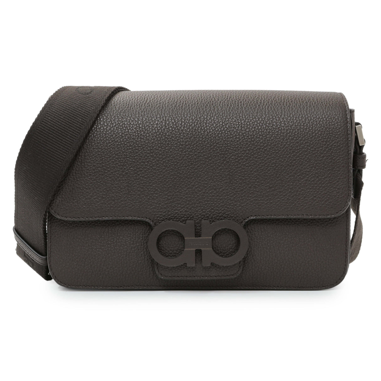 Ferragamo Brown Double Gancini Messenger Bag Handbags Salvatore Ferragamo