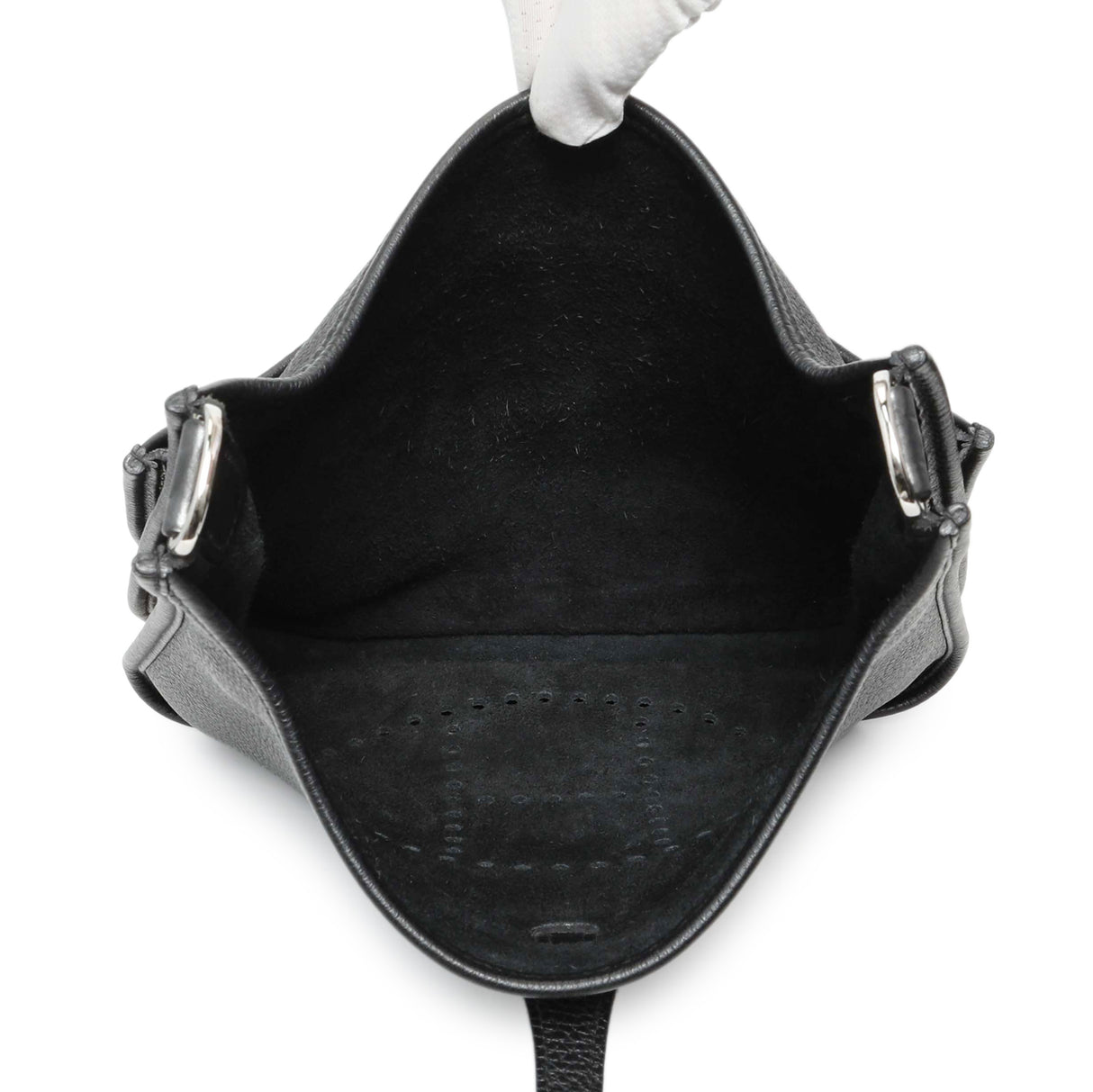 Hermes Black Clemence Evelyne III PM Handbags Hermes