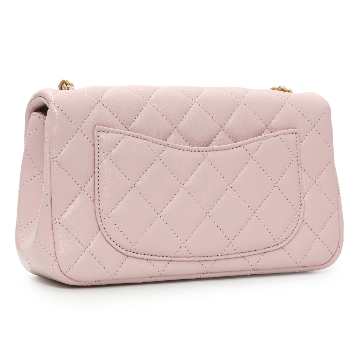 Chanel Light Pink Lambskin Rectangular Pearl Crush Handbags Chanel