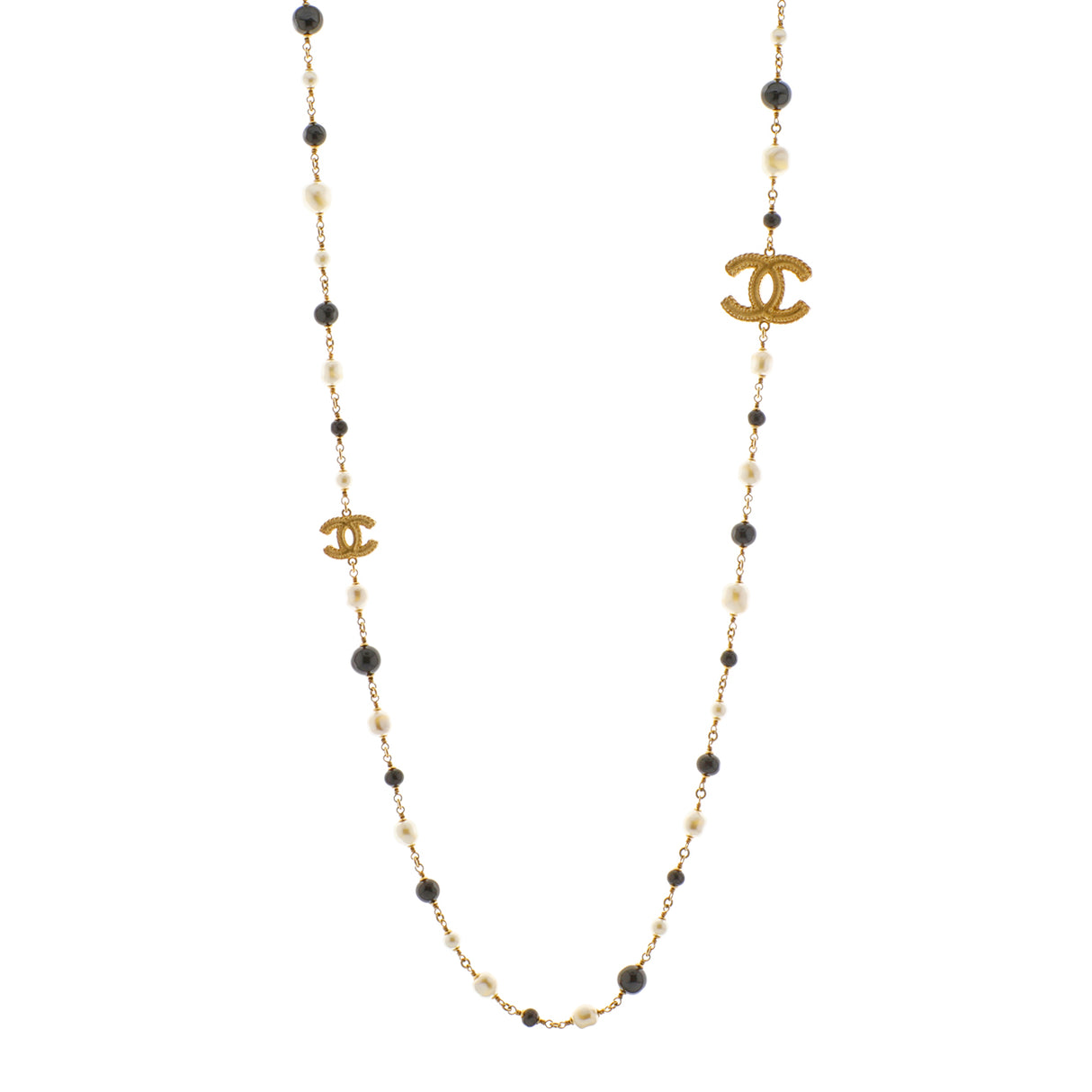 Chanel Pearl Beaded CC Long Necklace Designer Jewellery Chanel