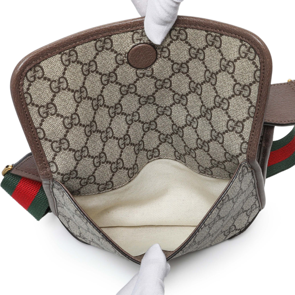 Gucci GG Supreme Monogram Web Small Neo Vintage Double Flap Messenger Bag Handbags Gucci