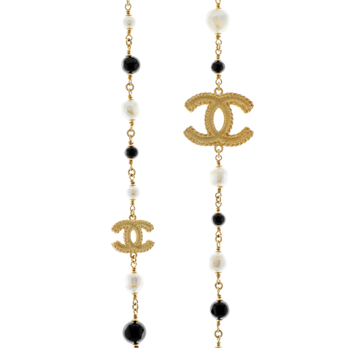 Chanel Pearl Beaded CC Long Necklace Designer Jewellery Chanel
