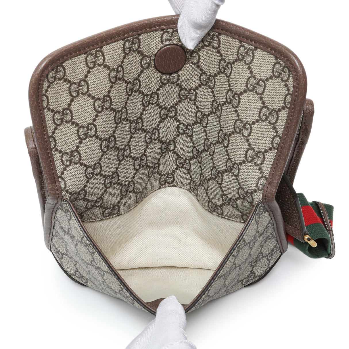 Gucci GG Supreme Monogram Web Small Neo Vintage Double Flap Messenger Bag Handbags Gucci