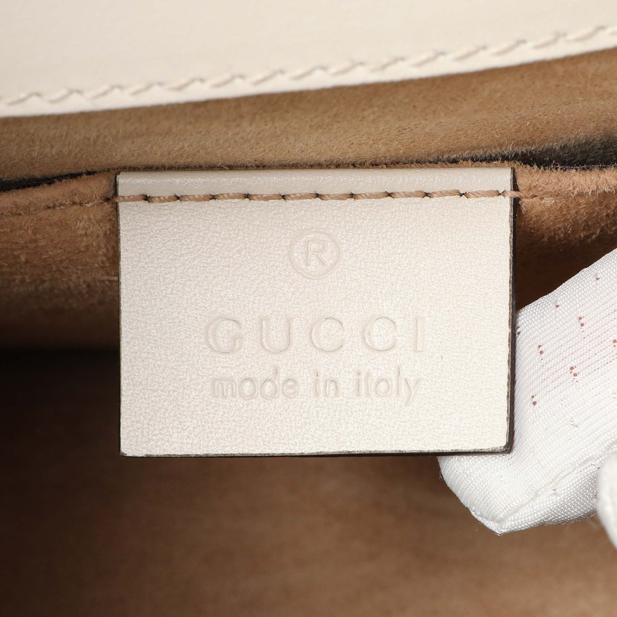 Gucci White Calfskin Mini Sylvie Top Handle Bag Handbags Gucci