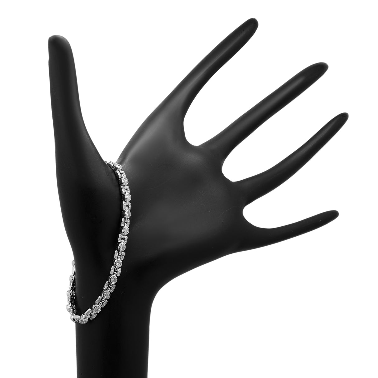 18K White Gold 2.14 Carat Diamond Gate Link Tennis Bracelet Fine Jewellery Modaselle