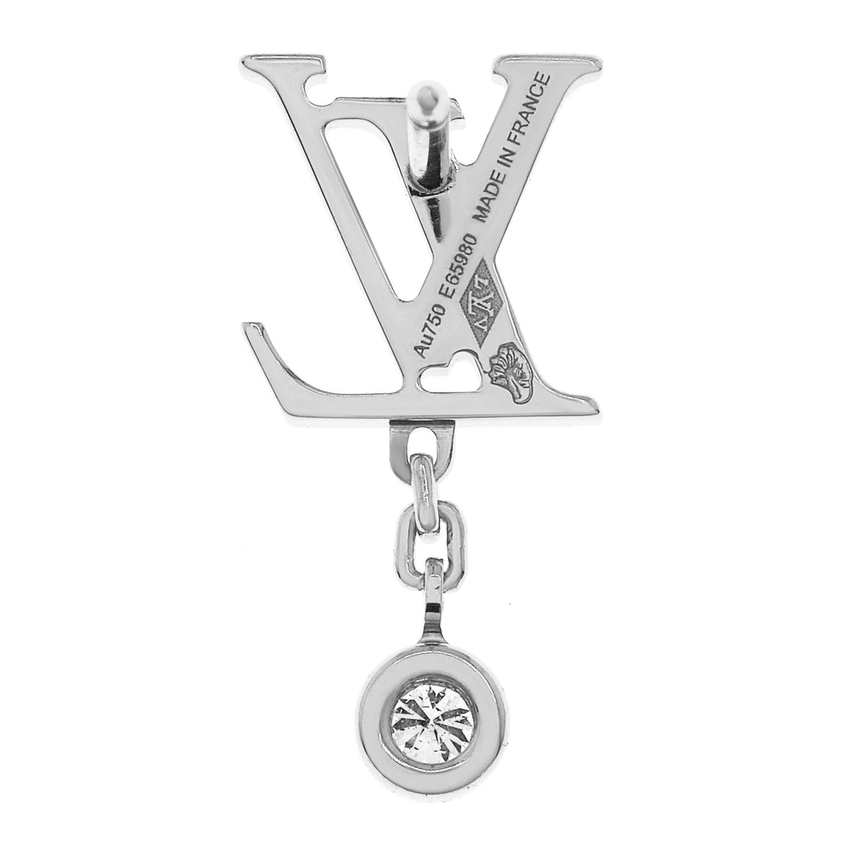 Louis Vuitton 18K White Gold Diamond Idylle Blossom LV Ear Stud Designer Jewellery Louis Vuitton