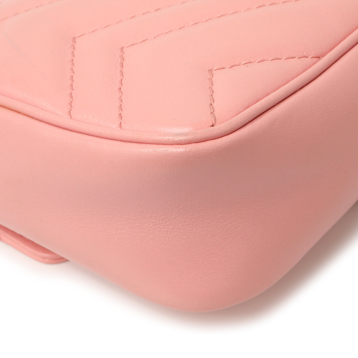 Gucci Pink Calfskin Matelasse Super Mini GG Marmont Handbags Gucci