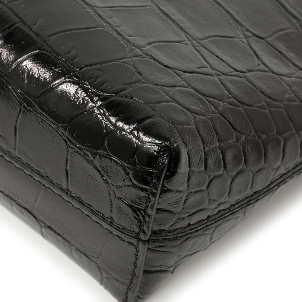 Burberry Black Crocodile Embossed Small Society Clutch Handbags Burberry