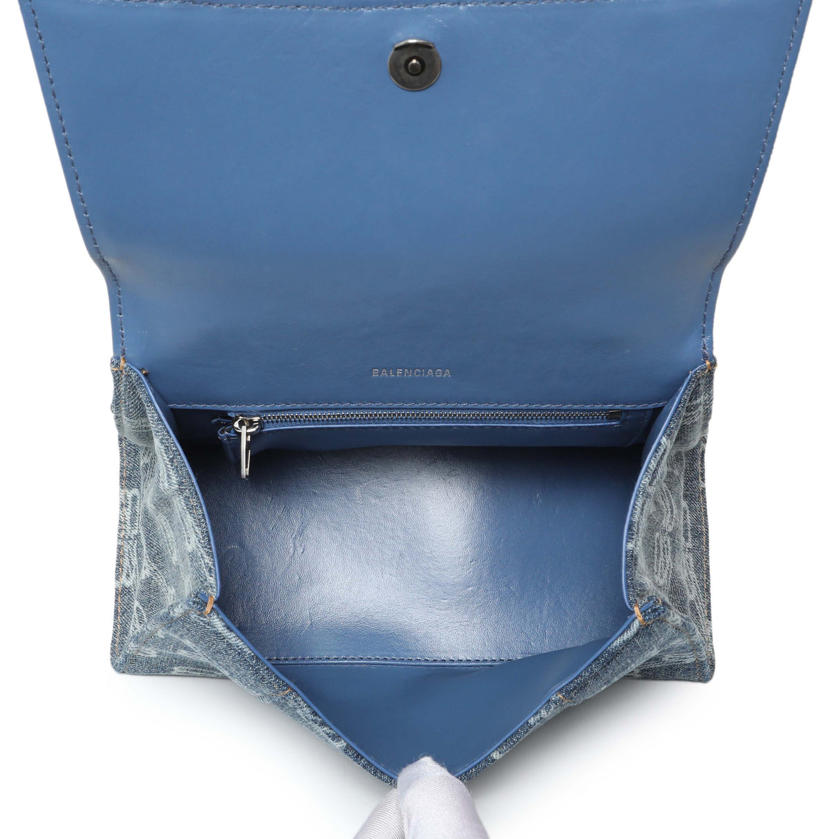 Balenciaga Denim Monogram Hourglass S Handbags Balenciaga