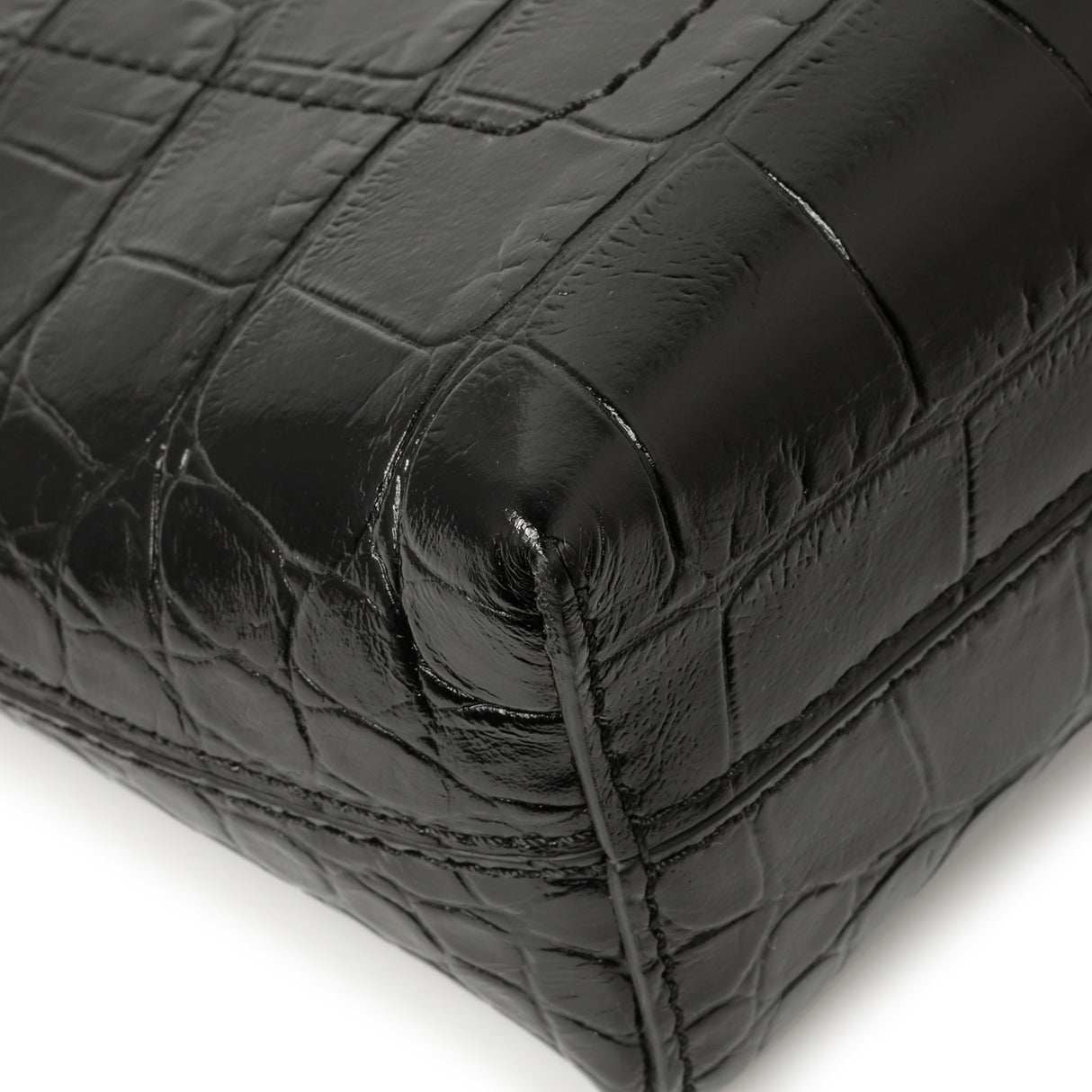 Burberry Black Crocodile Embossed Small Society Clutch Handbags Burberry