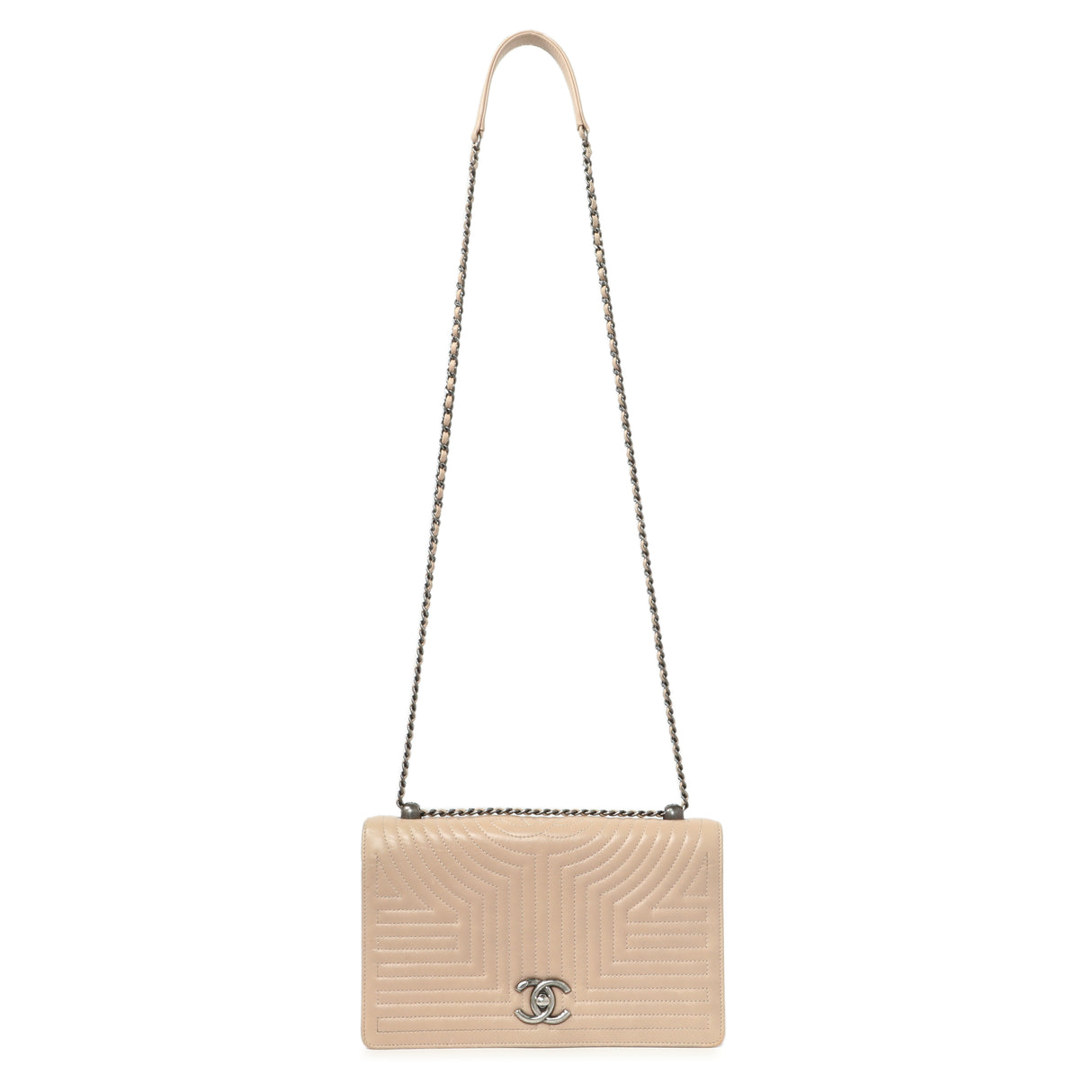 Chanel Beige Quilted Calfskin Medium Korean Garden Flap Handbags Chanel