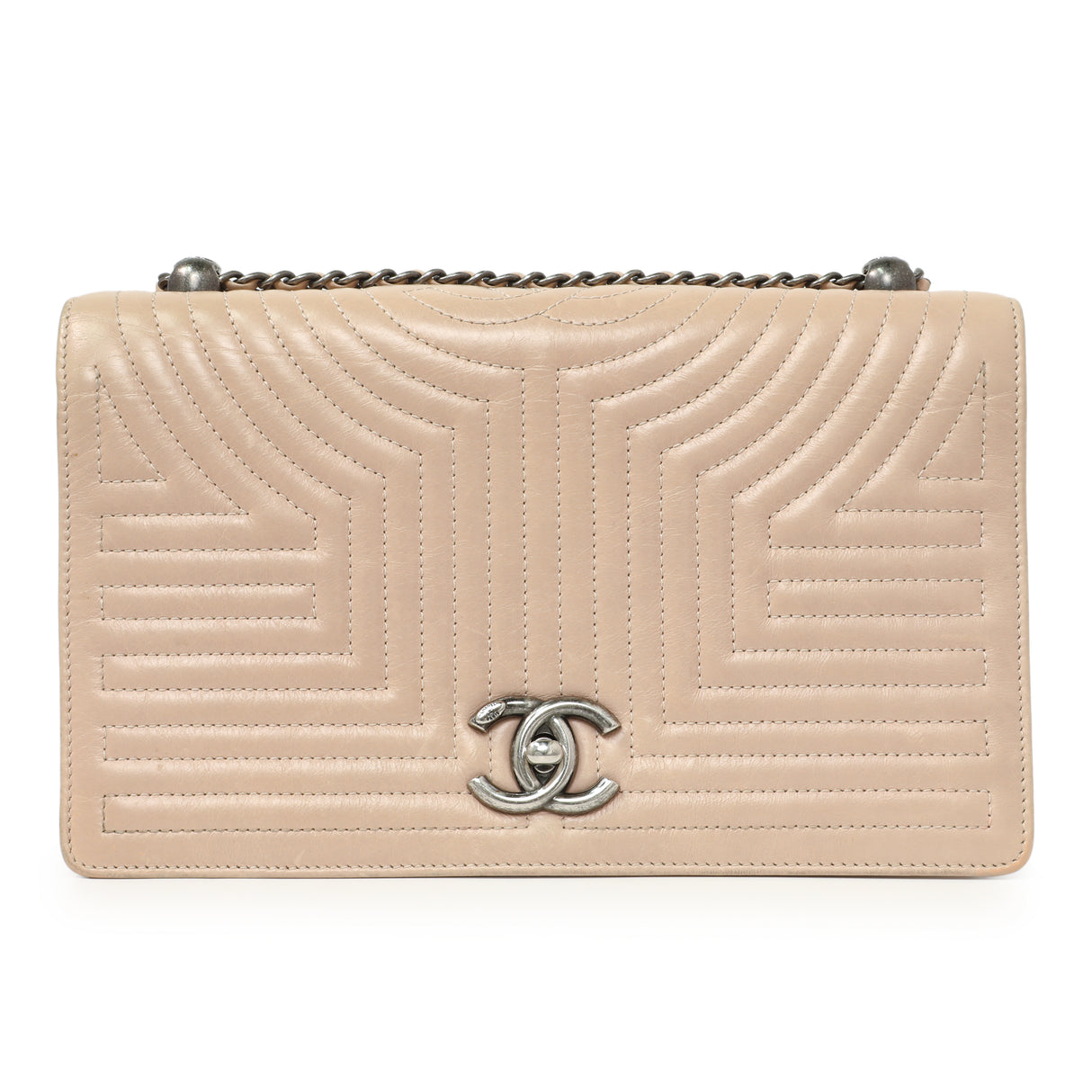 Chanel Beige Quilted Calfskin Medium Korean Garden Flap Handbags Chanel