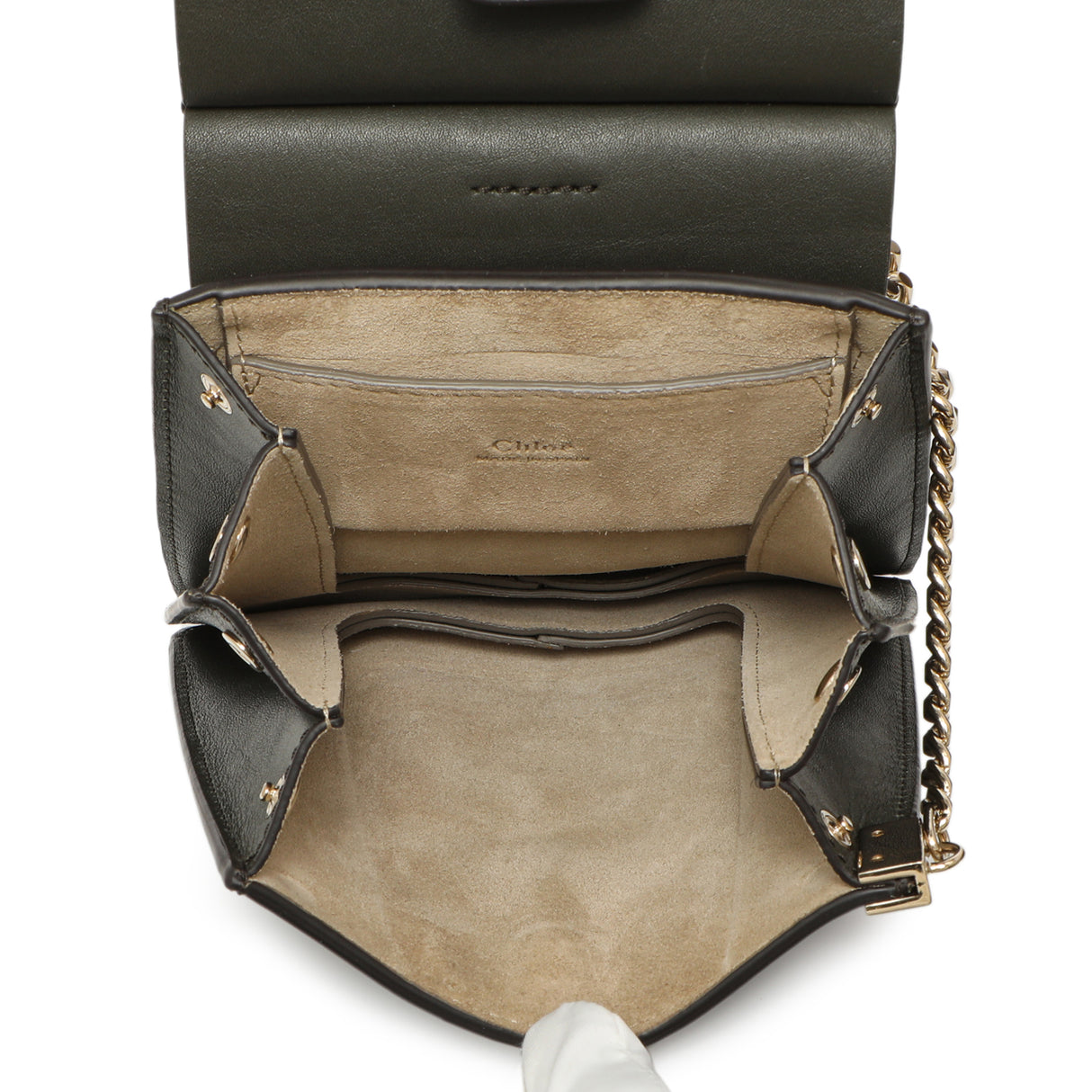 Chloe Deep Forest Calfskin Suede Mini Faye Bracelet Bag Handbags Chloe