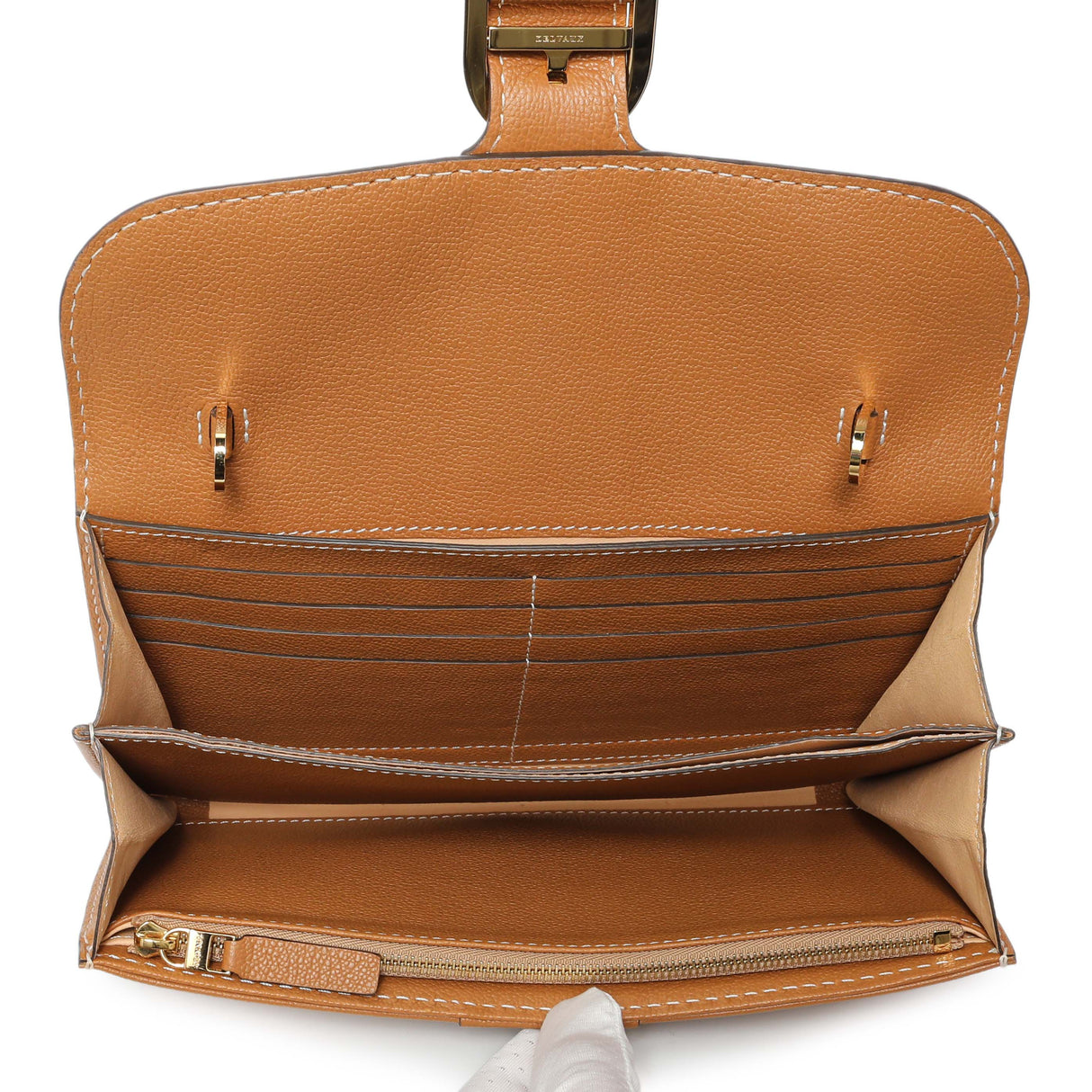 Delvaux Tan Rodeo Calfskin Brillant Wallet On Chain Handbags Delvaux