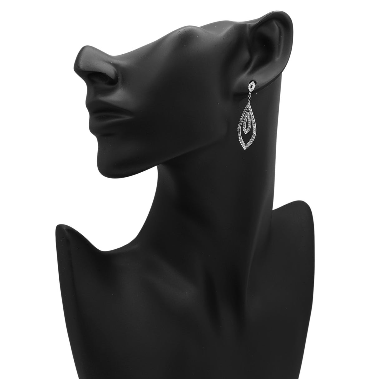 18K White Gold 0.70 Carat Diamond Drop Earrings Modaselle