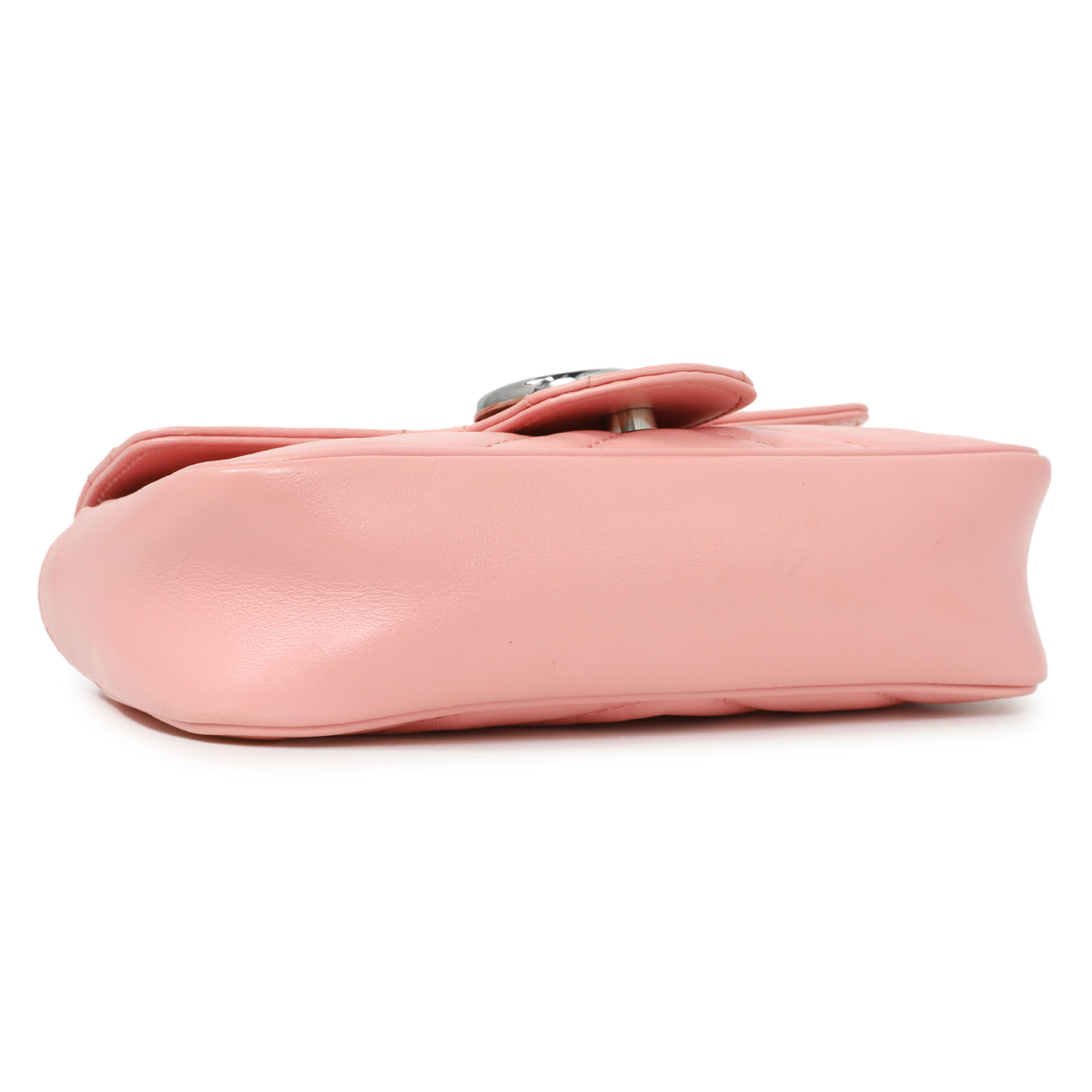 Gucci Pink Calfskin Matelasse Super Mini GG Marmont Handbags Gucci