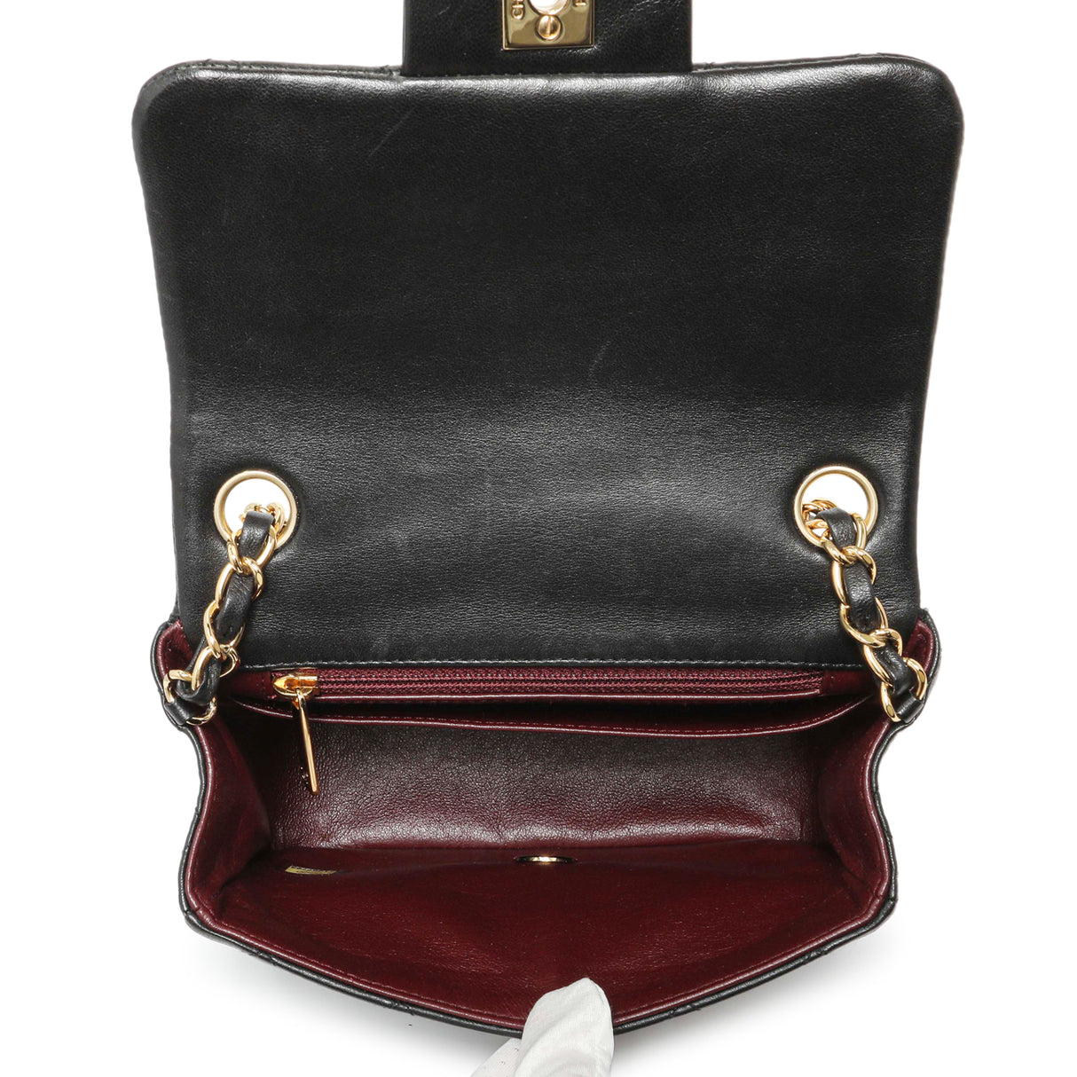 Chanel Black Quilted Lambskin Mini Square Flap Handbags Chanel