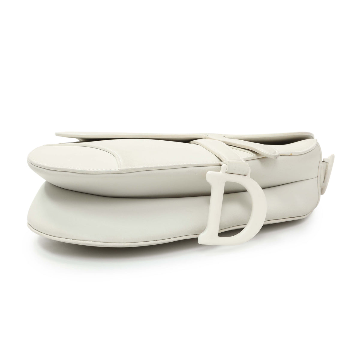 Christian Dior White Ultra Matte Calfskin Saddle Bag Handbags Christian Dior