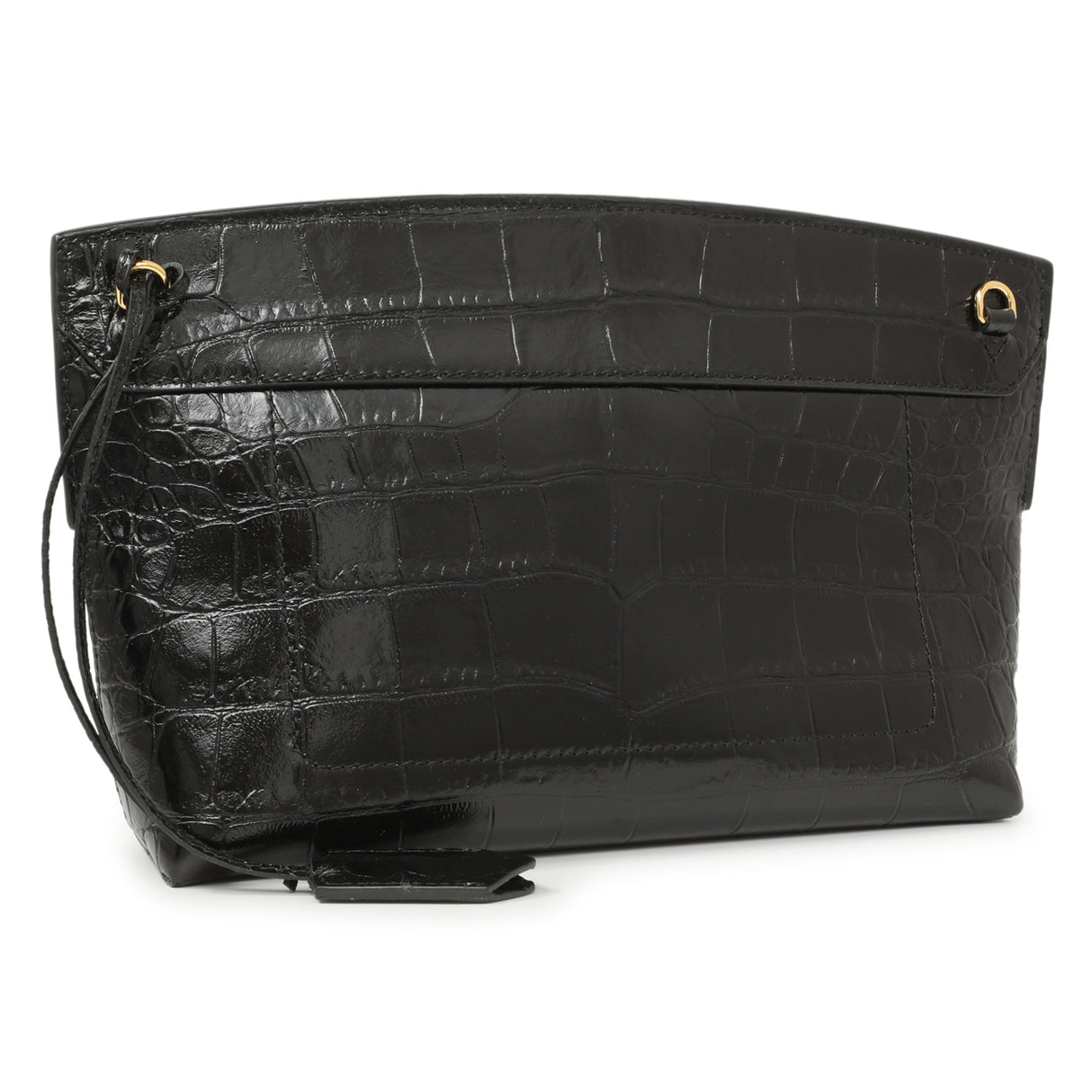 Burberry Black Crocodile Embossed Small Society Clutch Handbags Burberry