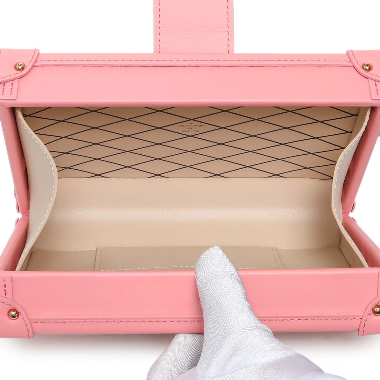 Louis Vuitton Pink Jacquard Since 1854 Petite Malle Handbags Louis Vuitton