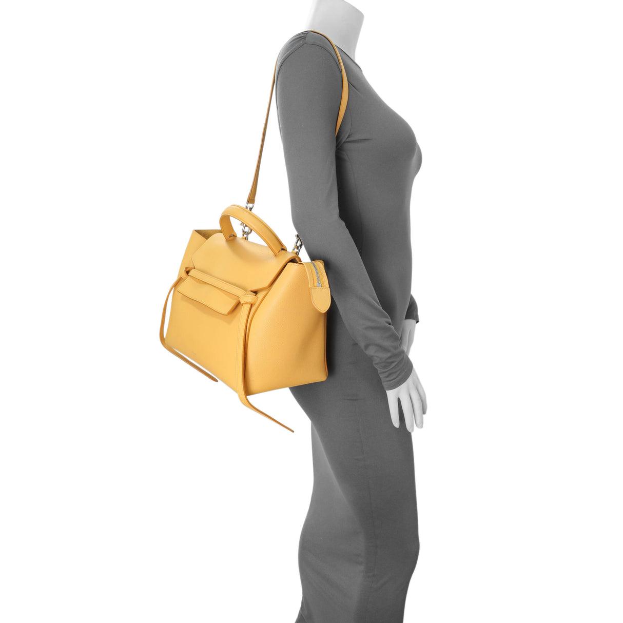 Celine Yellow Grained Calfskin Mini Belt Bag Handbags Celine