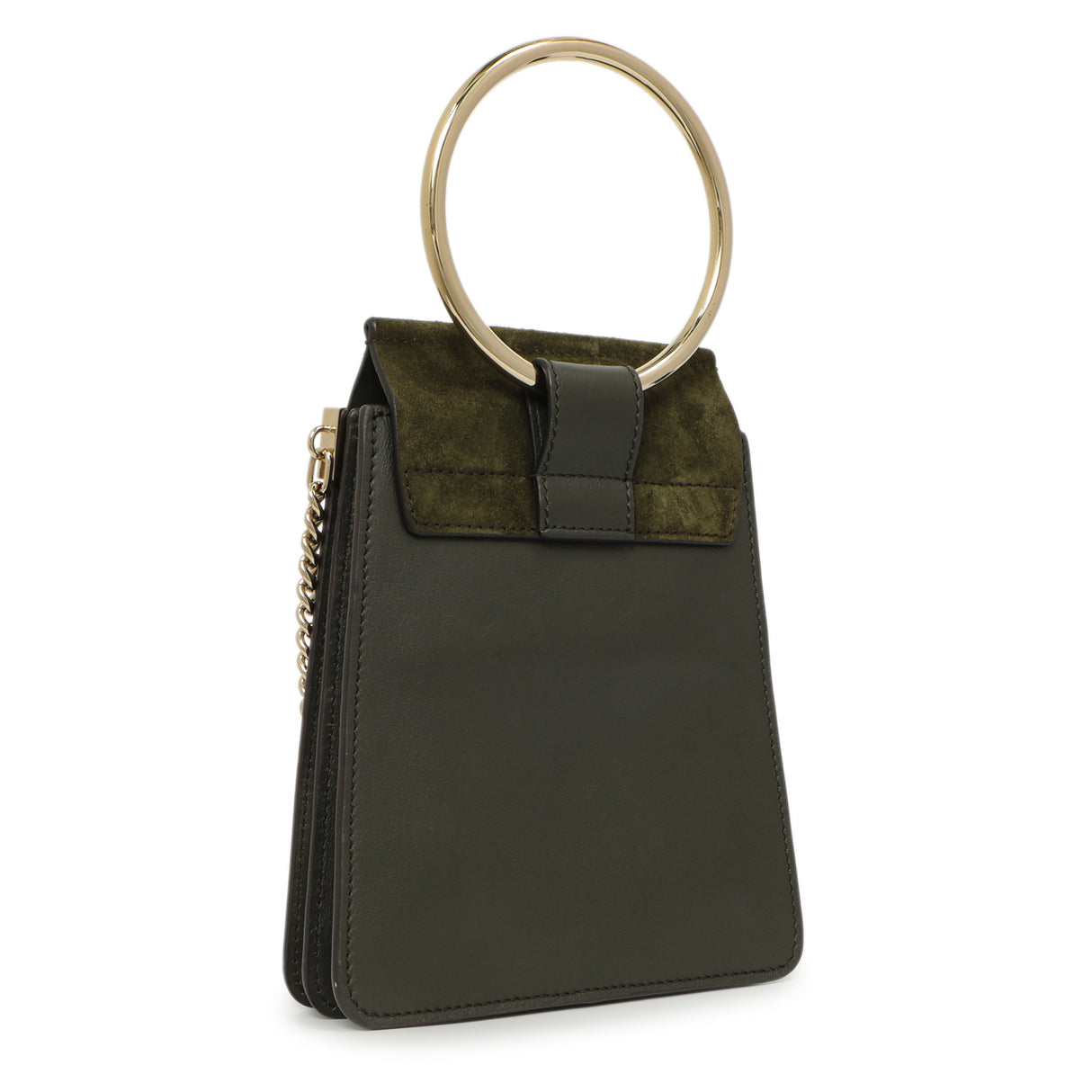 Chloe Deep Forest Calfskin Suede Mini Faye Bracelet Bag Handbags Chloe