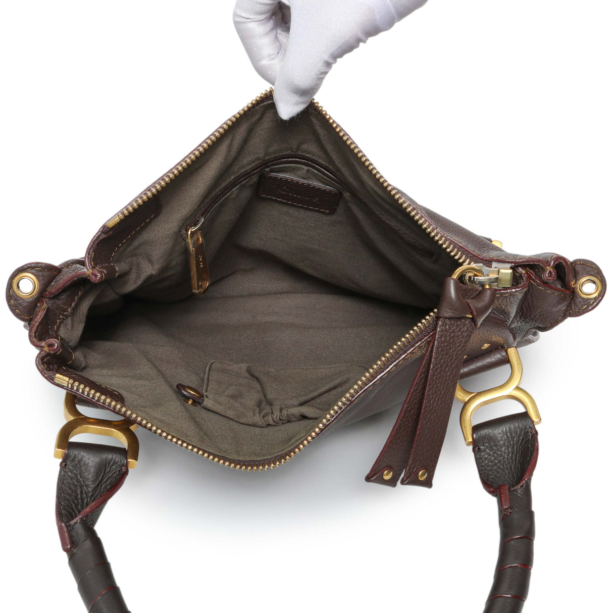 Chloe Brown Calfskin Medium Marcie Satchel Handbags Chloe