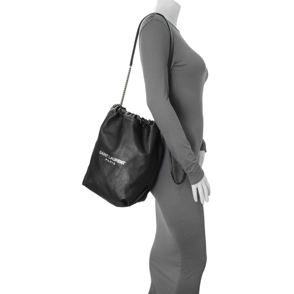 Saint Laurent Black Lambskin Teddy Bucket Bag Handbags Saint Laurent
