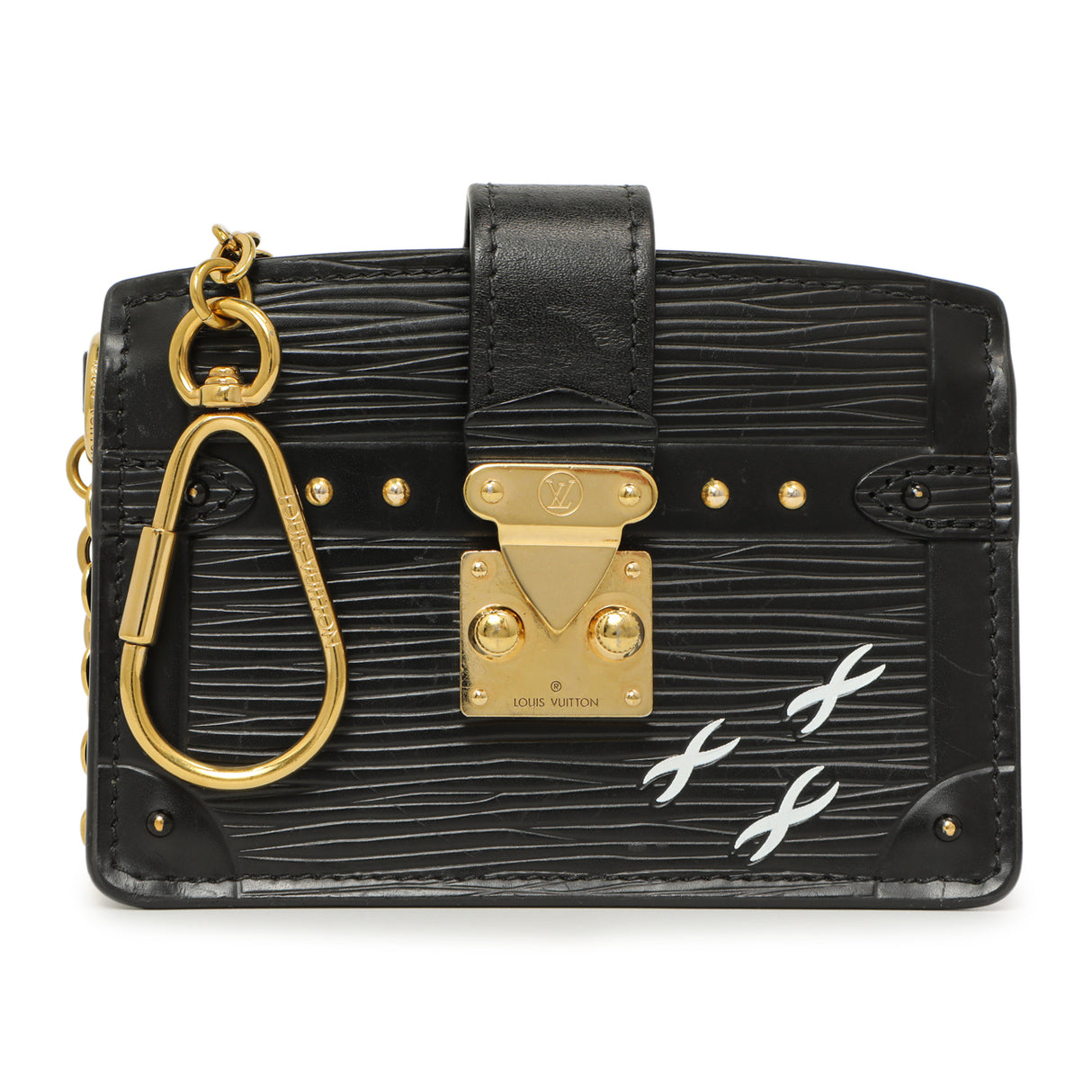 Louis Vuitton Black Epi Leather Trunk Multicartes Key Chain and Bag Charm Accessories Louis Vuitton